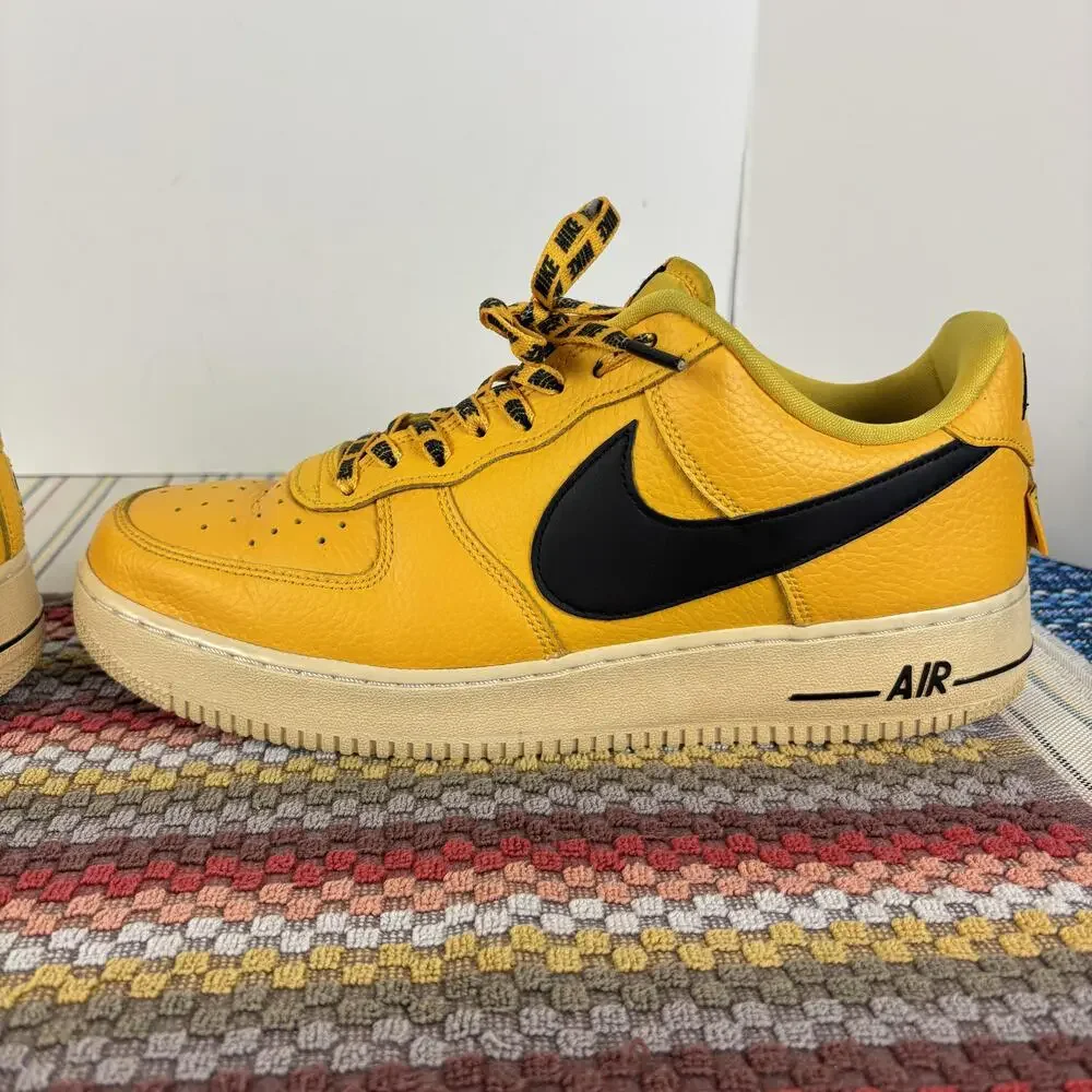 Nike Air Force 1 07 LV8 Shoes Mens Size 11 Yellow Black NBA AF-1 823511-701
